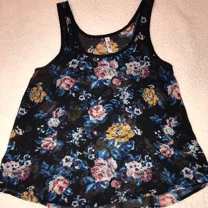 Mudd sheer floral tank top